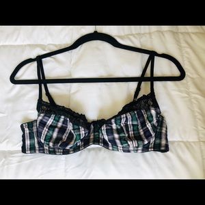 Plaid bralette with underwire